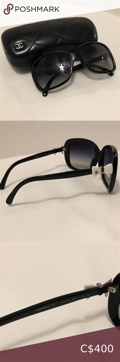 chanel sunglasses 5171 white bow